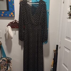 Eliza J Black and White Long Sleeve Dress